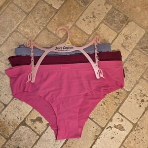 Juicy Couture Pink and Burgundy Underwear Panties  Trio Set XL